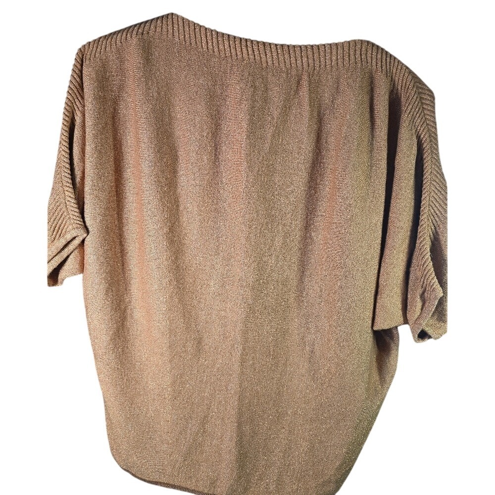 The Limited Womens XS Gold Metallic Knit Dolman Sleeve Boat Neck Shimmer Top